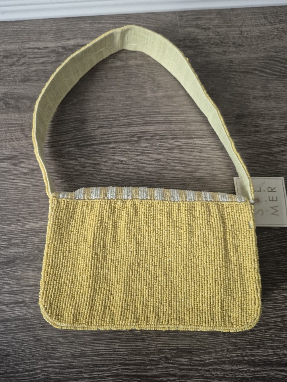 Beaded Yellow Lemonade Shoulder Bag - SOL And MER VIRAL Handbag - Picture 2 of 5